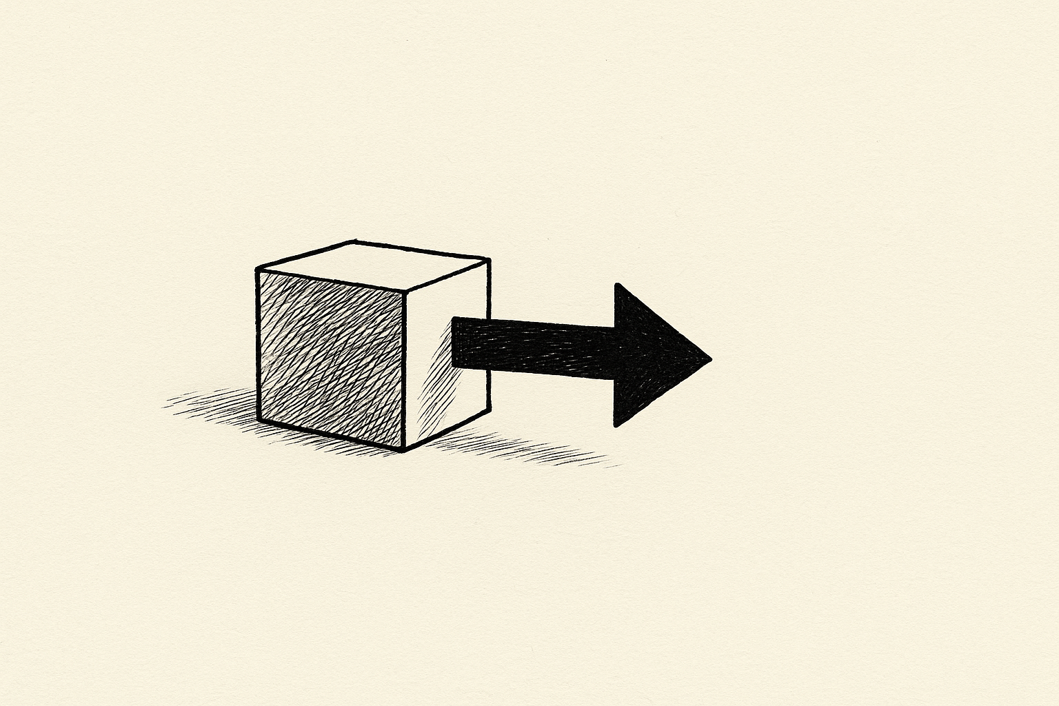 Pen-and-ink illustration: an antique candlestick telephone in dense crosshatch, the speaking horn fully detailed and the listening cup conspicuously absent — the bracket is there, the cord descends, but the earpiece itself is simply not.